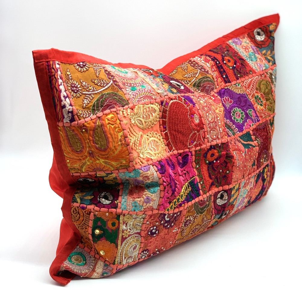 Elegantly Embroidered Decorative Pillow Cover